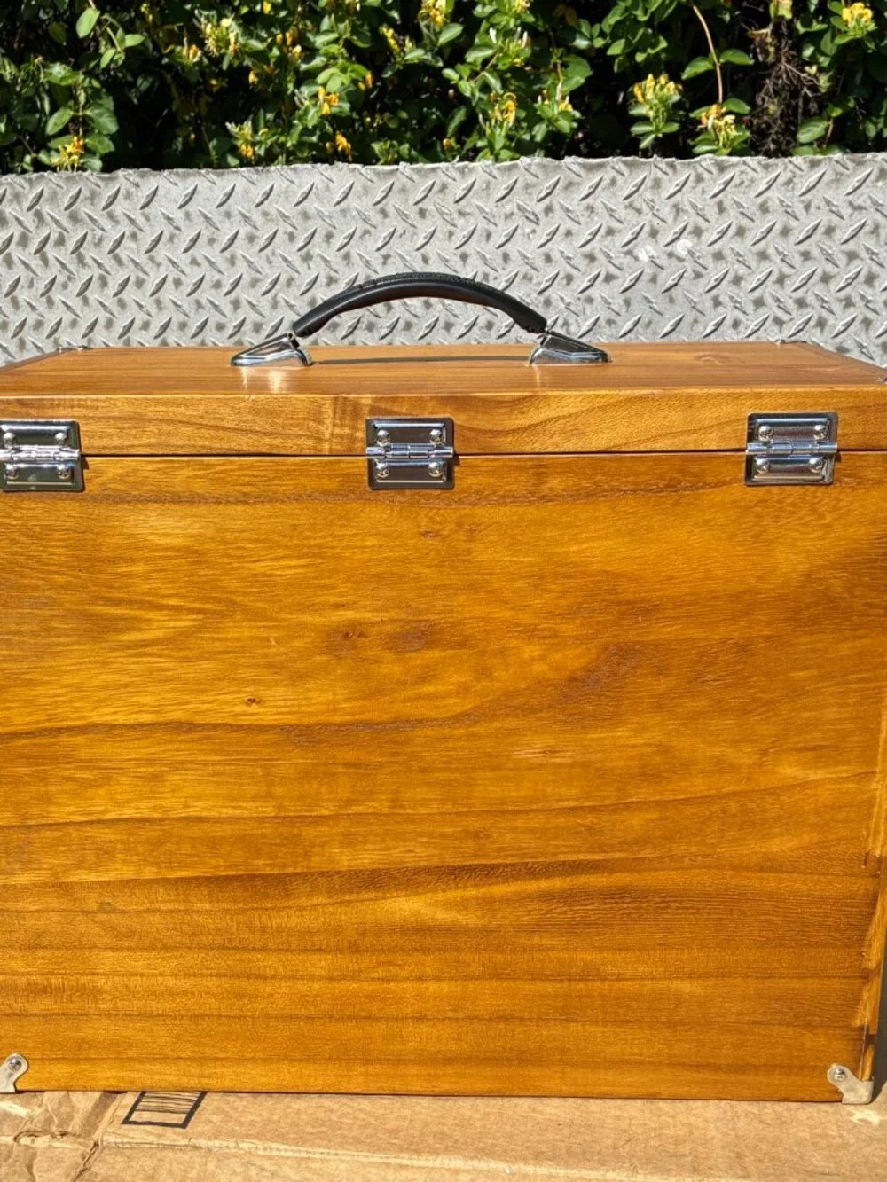 8 Drawer Hard Wood Tool Chest Storage Box Cabinet Felt Lined Machinists Chest